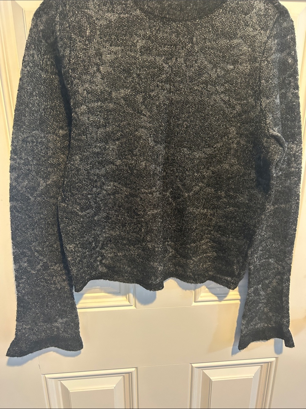 Anthropologie Marled Charcoal Crewneck Sweater